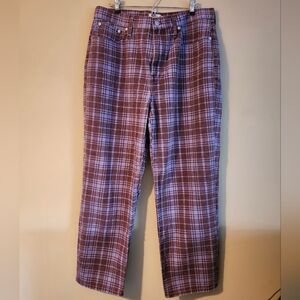 Madewell Cabernet plaid The Perfect Vintage Straight Jean